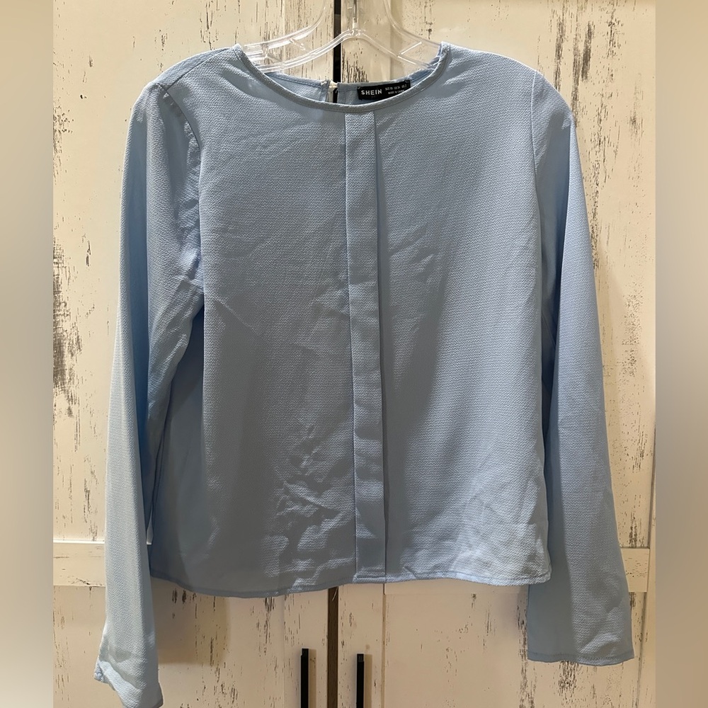 SHEIN blouse sky blue